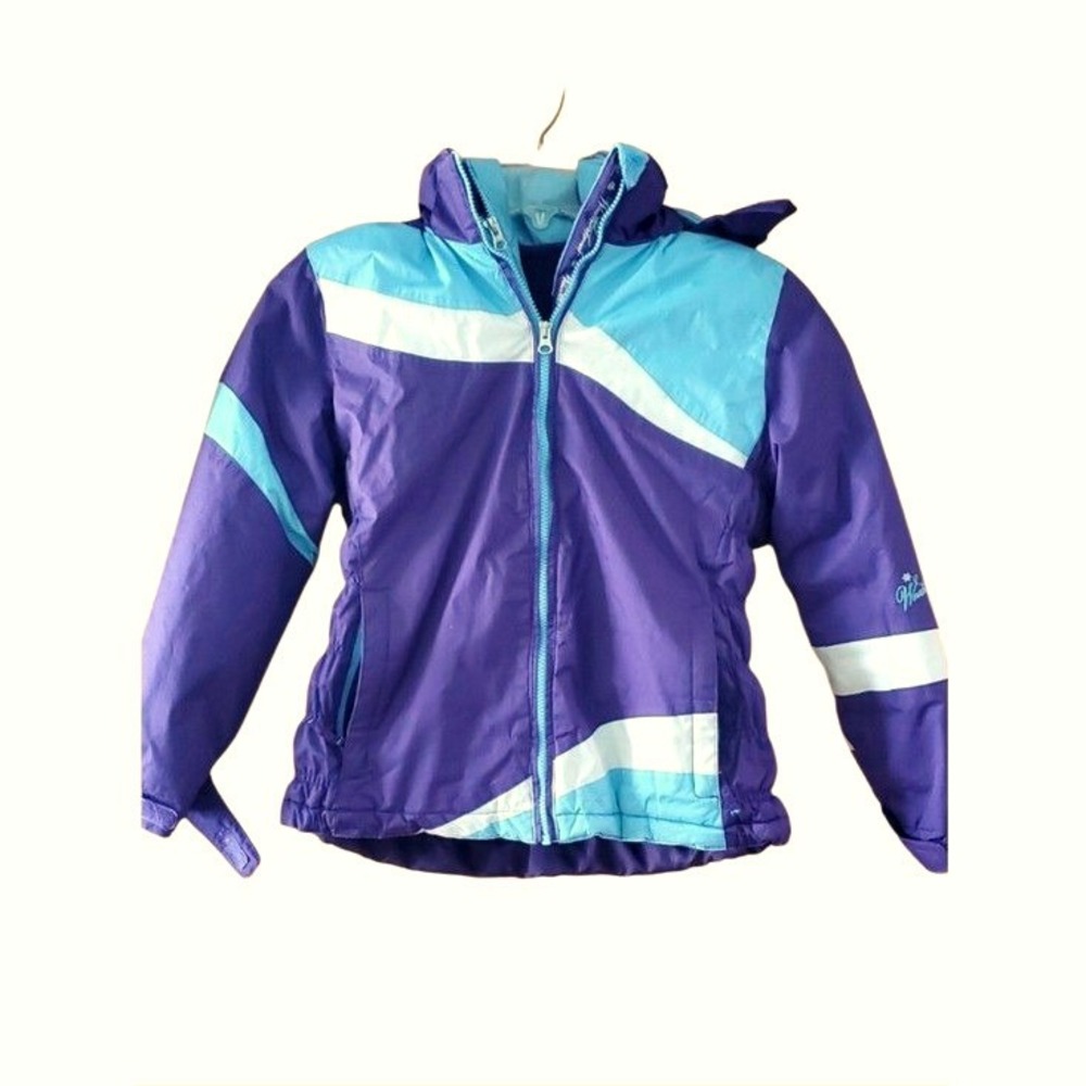 Weatherproof 3 In 1 Girls Purple & Light Blue Winter Jacket - Warm Hooded Coat
